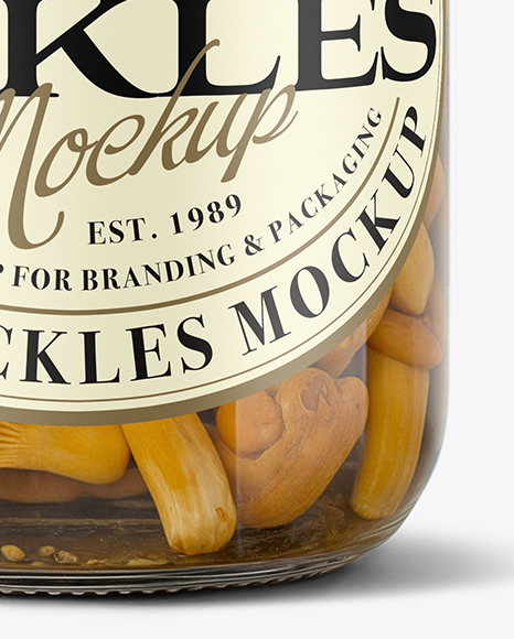 Jar with Chanterelles Mushrooms Mockup