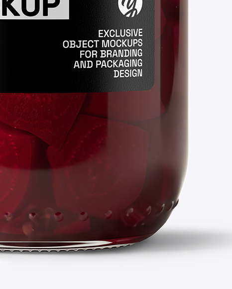 Glass Jar with Pickled Beets Mockup