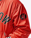 Baseball Player Wearing a Bomber Jacket and Cap Mockup