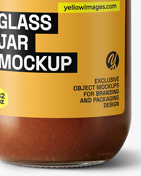 Glass Jar with Beef Bone Broth Mockup