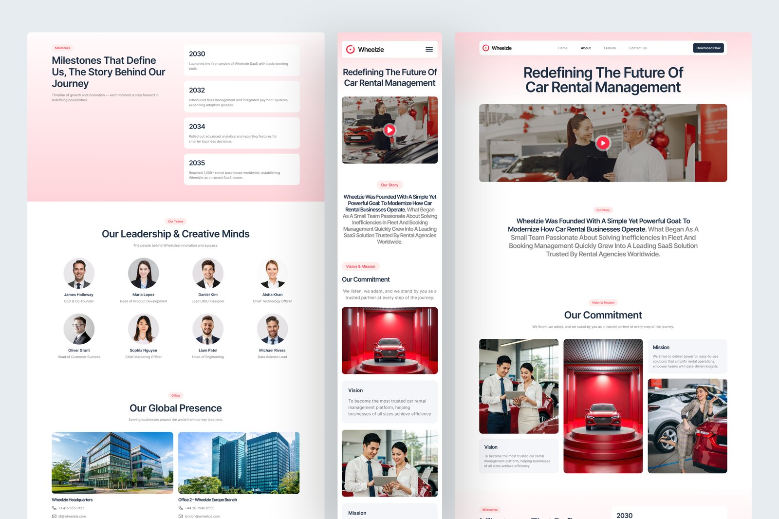 Wheelzie – Car Rental SaaS Website UI Figma Template