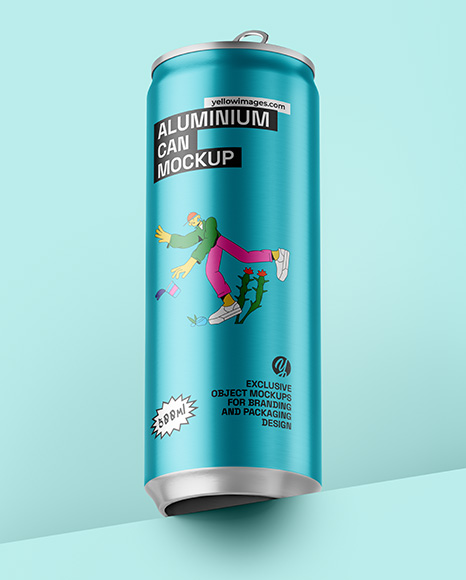 Textured Aluminium Drink Can Mockup - Beer can mockup