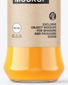 Glass Bottle with Orange Juice Mockup