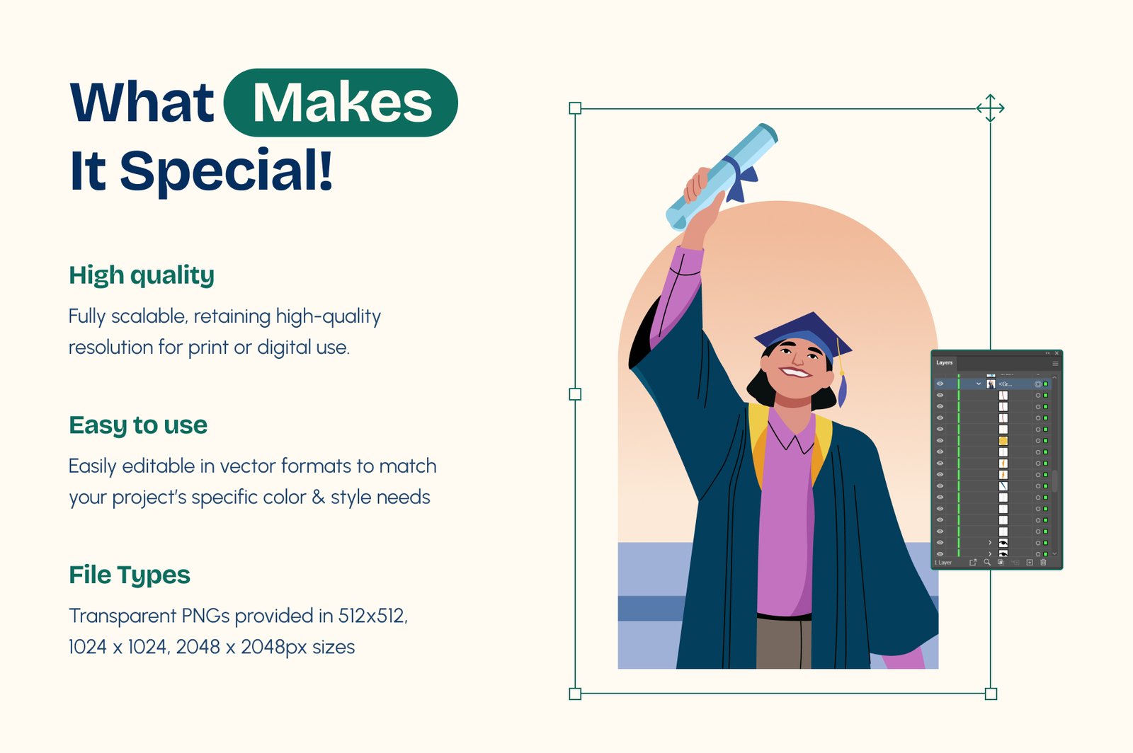 Graduation Illustration Art Set