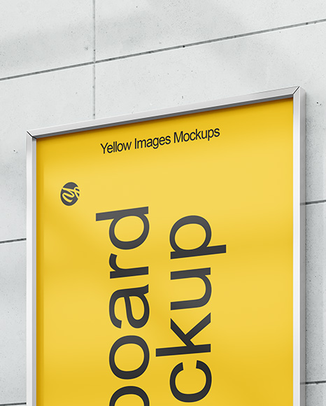 Vertical Billboard on a Wall Mockup