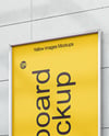 Vertical Billboard on a Wall Mockup