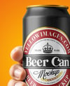 Aluminium Can With Matte Finish in a Hand Mockup