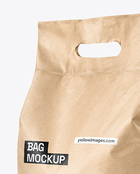 Kraft Paper Bag with Handle Mockup