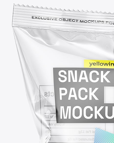 Transparent Clear Plastic Snack Bag Mockup