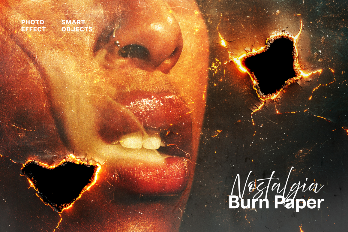Nostalgia Burn Paper Photo Effect
