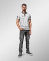 Man Wearing Polo Shirt and Jeans Mockup
