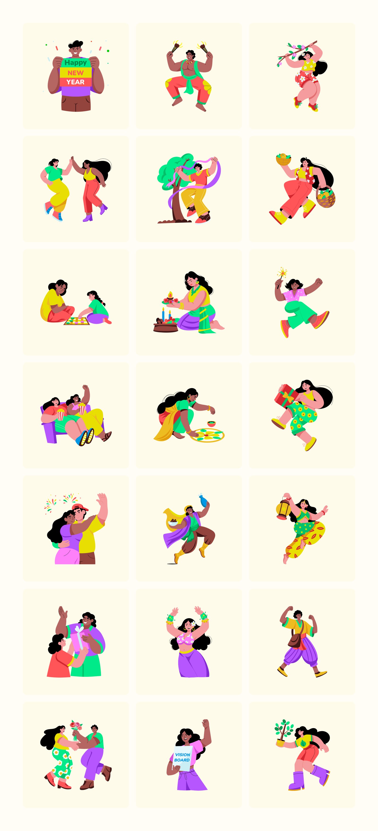 New Year Illustrations Bundle