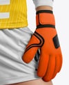Female Soccer Goalkeeper Wearing Long Sleeve Jersey and Shorts Mockup