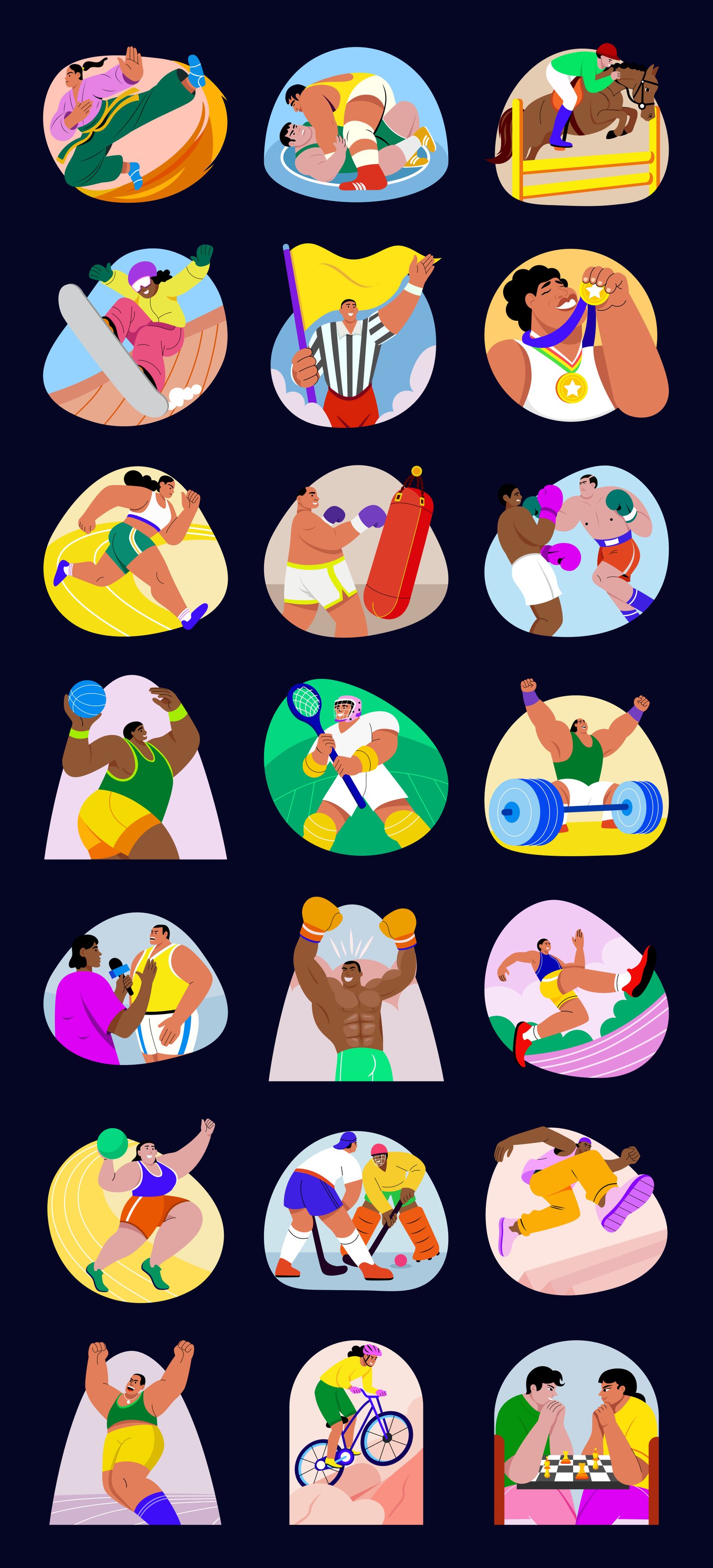 Olympic Illustration Art Set