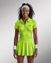Black Woman Wearing Tennis Polo Shirt and Skirt Mockup