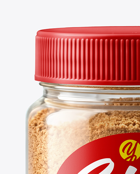 Glass Jar with Ground Nutmeg Mockup