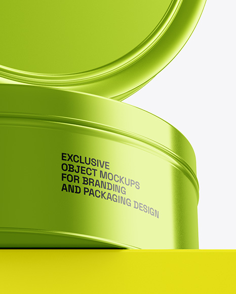 Two Round Tin Boxes Mockup