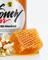 Glass Jar with Acacia Honey Mockup