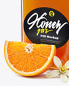 Square Glass Jar with Orange Blossom Honey Mockup