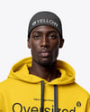 Black Man Wearing Hoodie and Bandana Mockup