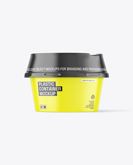 Matte Plastic Container Mockup - Cheese mockup download