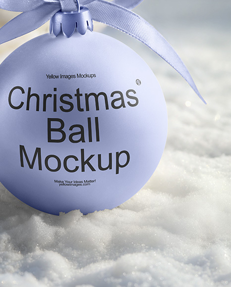 Matte Christmas Ball with Bow Mockup