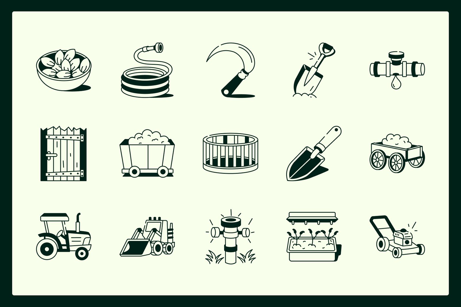 Farming Drawing Illustration Set