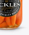Glass Jar with Pickled Carrots Mockup