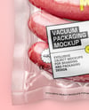 Transparent Clear Plastic Flow-Pack with Sausages Mockup
