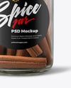 Glass Jar with Cinnamon Sticks Mockup