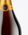 Green Glass Red Champagne Bottle Mockup