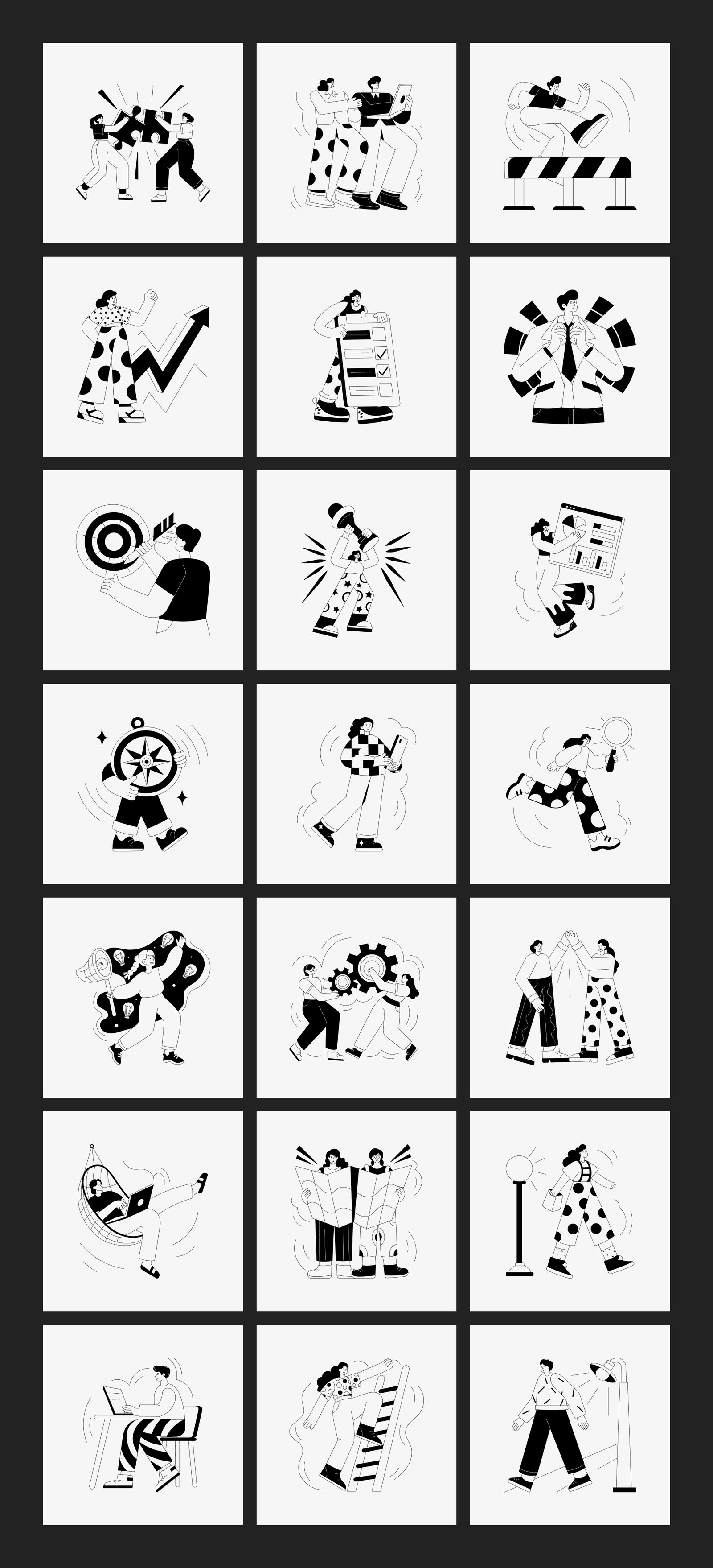 Monochrome Illustration Set