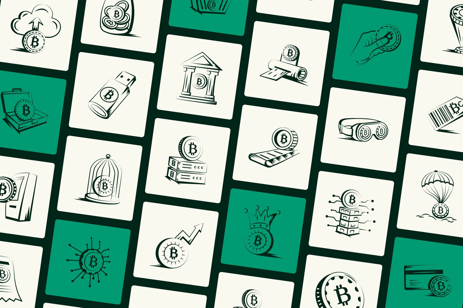 Bitcoin Trading Doodle Art Set