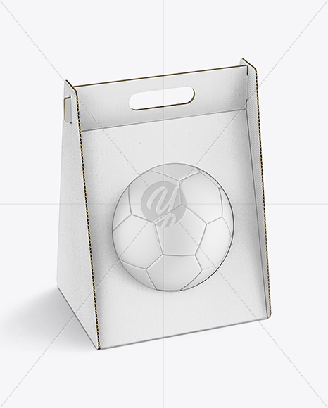 Corrugated Box With Soccer Ball Mockup