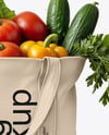 Shopper Bag with Vegetables Mockup