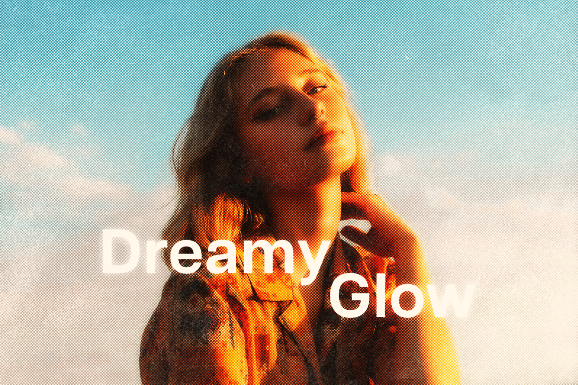 Dreamy Glow Halftone Print Effect