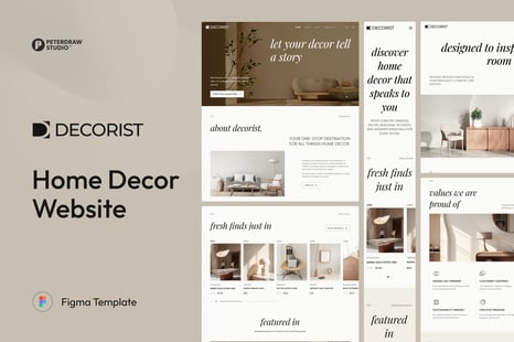 Decorist - Home Decor Website UI Figma Template - UI Kits & UX Wireframes