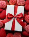 Gift Box with Hearts and Flowers Mockup