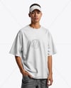 Man Wearing Oversized T-Shirt and Sun Visor Mockup