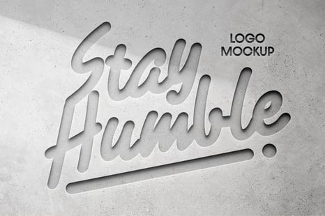 Debossed Stone Logo Mockup - Text effect photoshop
