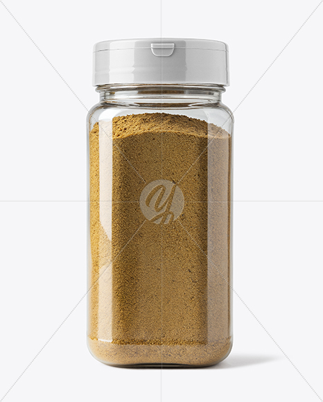Plastic Jar with Asafoetida Spice Mockup