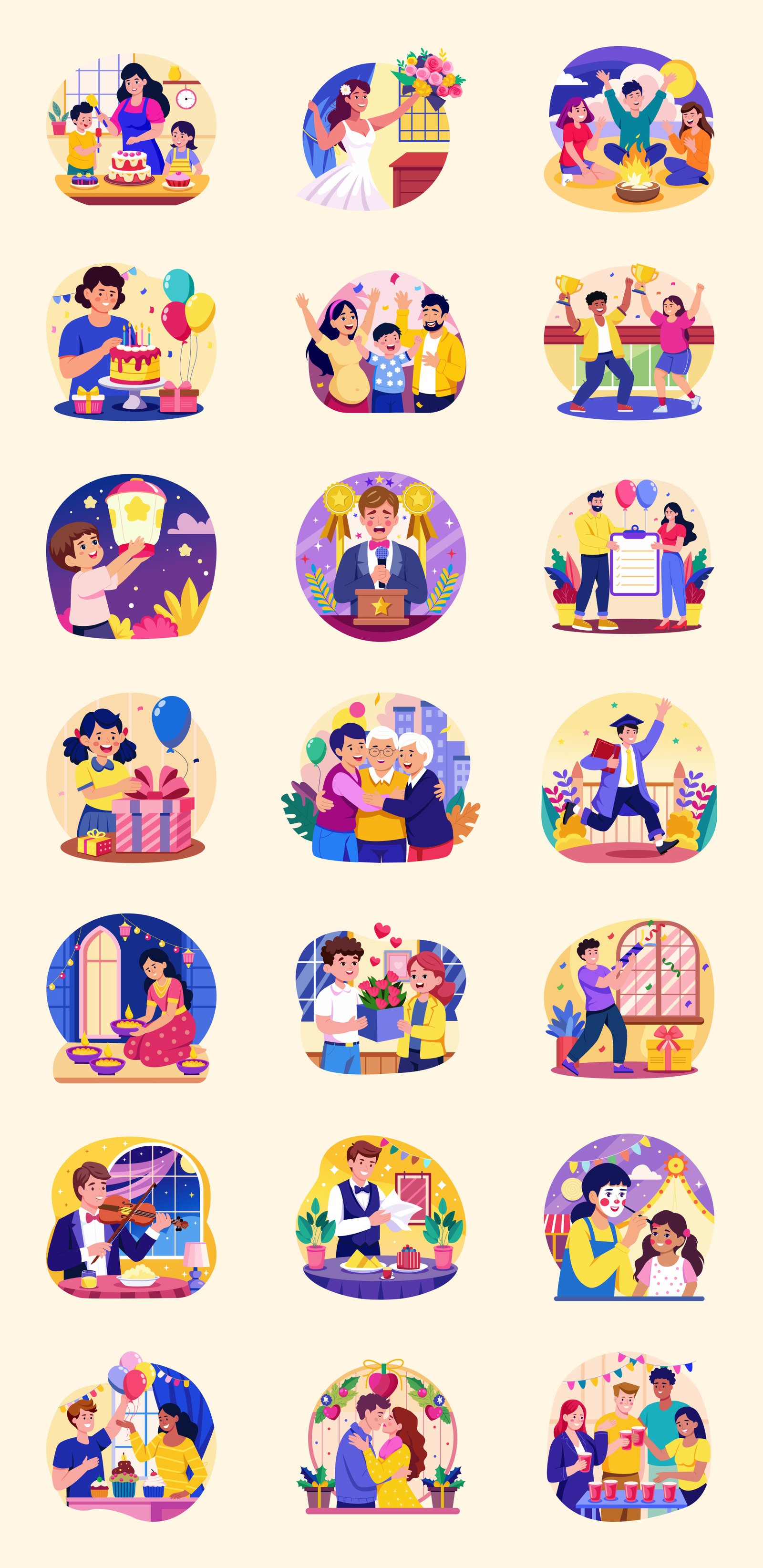 Celebrate Illustrations Art Set