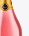 Clear Glass Pink Champagne Bottle Mockup