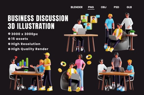 Business Disscussion 3d Illustration