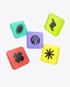 Frosted Glass Icons Mockup