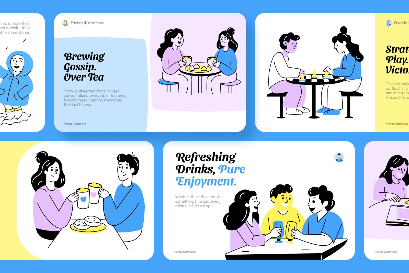 Friends Illustration Art Set