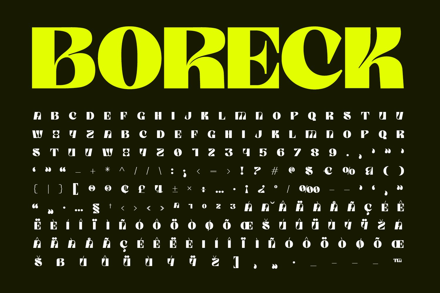 Boreck Display Font