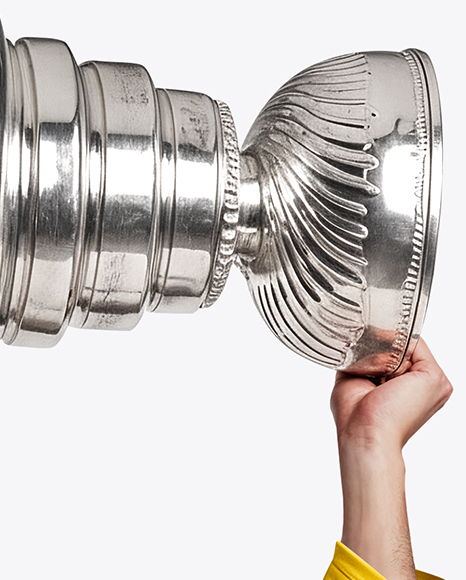 Ice Hockey Player with Stanley Cup Mockup