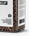 Square Spice Jar with Whole Black Pepper Mockup