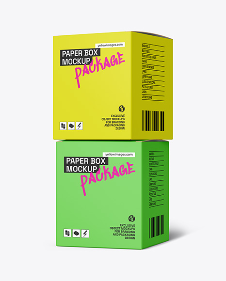 Two Paper Boxes Mockup
